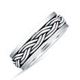 thumbnail image 2 of Spinner Braided Silver Oxidized Ring 925 Sterling Silver Size 10, 2 of 6