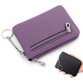 thumbnail image 3 of Zipper Small Coin Money Wallet Card Case Key Case Fashion Ladies Coin Purse Classic Lychee Pattern PU Leather Clutch Thin Simple Bag, 3 of 4