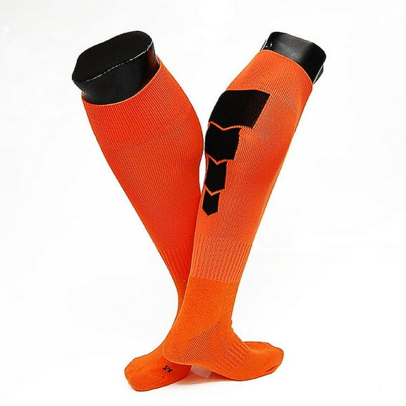 Lian Style Big Girl's 1 Pair Knee-high Athletic Sports Socks 0025 M(Orange w/ Black Stripes)