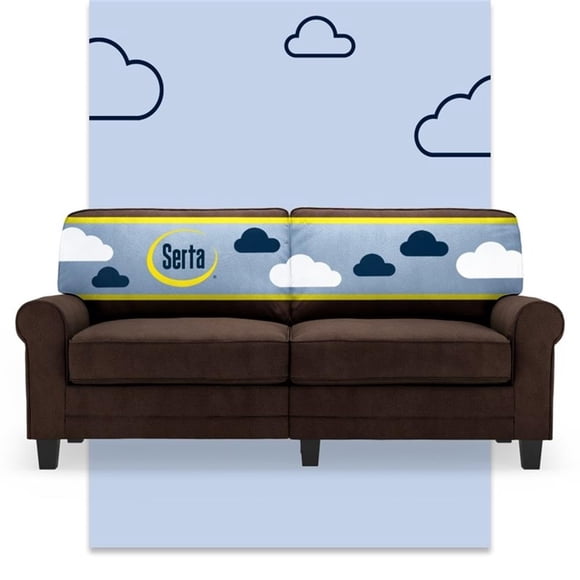 Serta Copenhagen 73" Rolled Arm Sofa with Removable Covers Brown