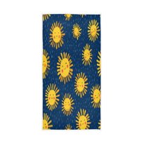 Bath Towel Single-Sided Printed Highly Absorbent Soft Quick Towel for Bathroom Spa Gym & Sports Sun Smile Face