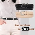 thumbnail image 3 of Timarkment 2 pcs Belts for Women with Silver Pin Buckle Skinny Leather Women Belts for Jeans Dresses, 3 of 9