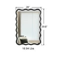 thumbnail image 5 of Large 40"x28" Solid Wood Rectangle Mirror in Antique Black - Modern Wall Decor for Home, Living Room, Bedroom, and Bathroom, 5 of 11