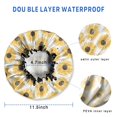 thumbnail image 3 of Shower Caps,White Yellow Sunflower Pattern Waterproof Shower Cap for Women 4 Pieces,Double Reusable Hair Cover for Shower PEVA Elastic Stretch Hem, 3 of 7