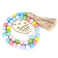 thumbnail image 2 of Wood Bead String, Bead Garland Colorful with Hemp Rope for Home Room Decoration, 2 of 7