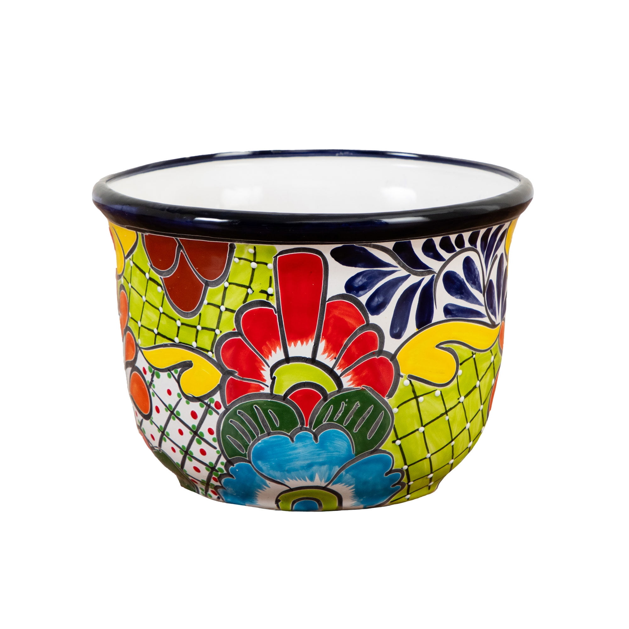 Nearly Natural Talavera Ceramic Planter - 9" - Multicolored