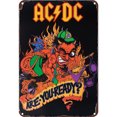 thumbnail image 1 of Chapa ACDC Metal Pintura Hierro Rectangular Pared para El Y Bar 20x30cm, 1 of 9