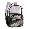 thumbnail image 2 of Ttyddzy Clear Backpack Heavy Duty PVC Transparent Backpack for College Workplace, Lilac Arches, 2 of 8
