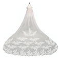 thumbnail image 1 of Bridal Drop Veil, Beautiful Embroidery Polyester Fiber Lace Bridal Veil  for Performances White,Ivory Tint, 1 of 8