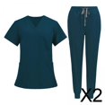 thumbnail image 1 of 2x Conjunto De Uniforme De Enfermería, Pantalones Y Parte , Uniforme De Enfermería, Ropa De Trabajo, Talla S, Azul, 1 of 10
