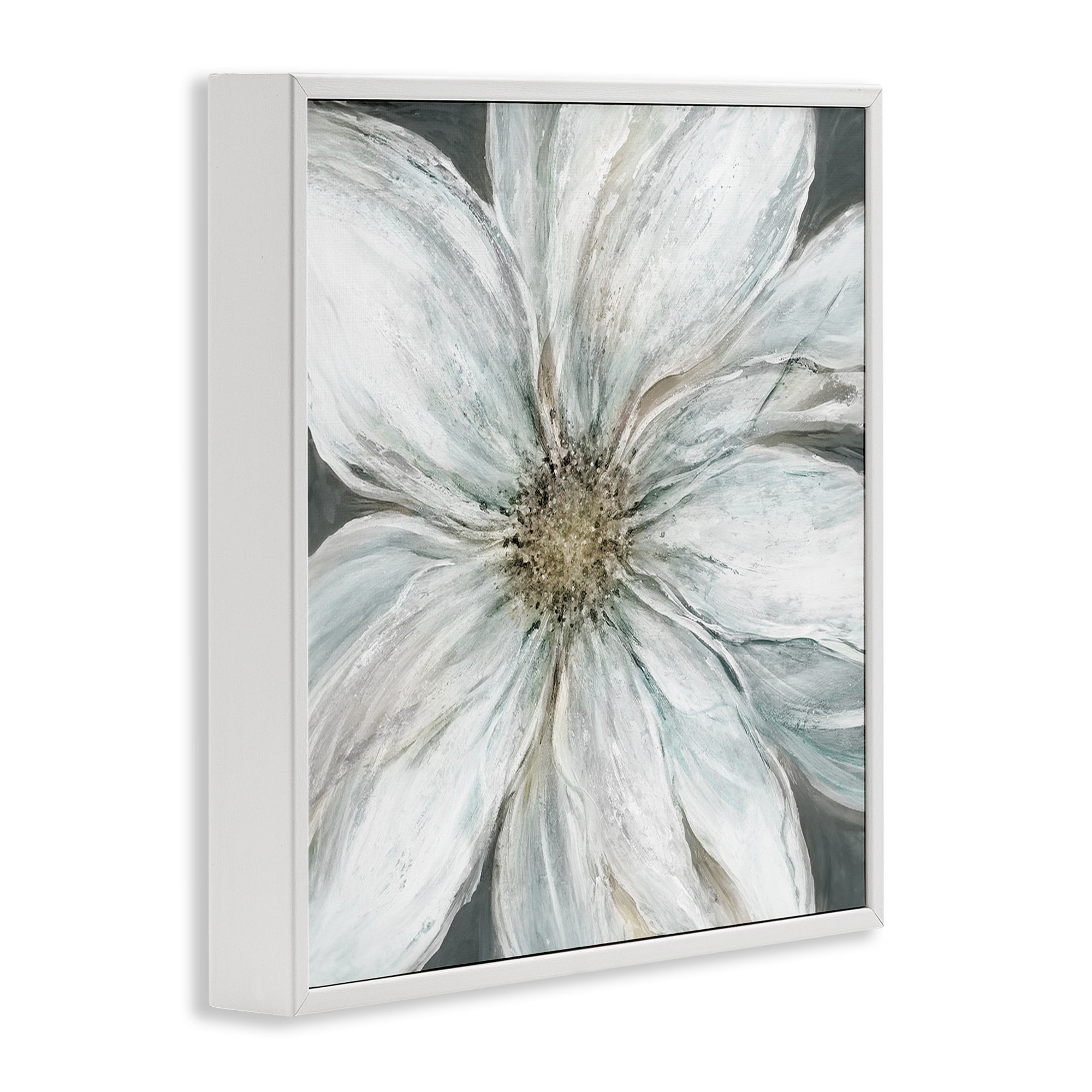 Stupell Industries Large White Flower Closeup White Framed Giclee Art, design by Carol Robinson
