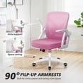 thumbnail image 3 of COOLHUT Ergonomic Office Chair, Comfort Home Desk Chair, Adjustable Dual Lumbar Support Mesh Chair with Flip-up Arms and Adjustable Height - Perfect for Home, Meeting Rooms, Pink, 3 of 11