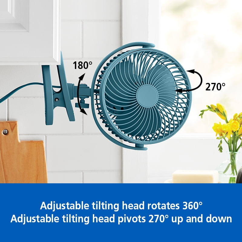 (2 pack) Mainstays 6-inch Clip-On or Desktop AC Electric Personal Indoor Fan, 2 Speeds, Cool Water