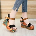 thumbnail image 4 of Fesfesfes Wedge Sandals Summer Women Open Toe Breathable Sandals Flower Buckle Strap Wedges Shoes 8.5(40), 4 of 8
