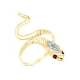thumbnail image 2 of AFFY Simulated Garnet & CZ Snake Womens Band 14k Yellow Gold Over 925 Sterling Silver, 2 of 4