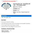thumbnail image 2 of Front Sway Bar Link - Compatible with 1966 - 1976 Cadillac Calais 1967 1968 1969 1970 1971 1972 1973 1974 1975, 2 of 2