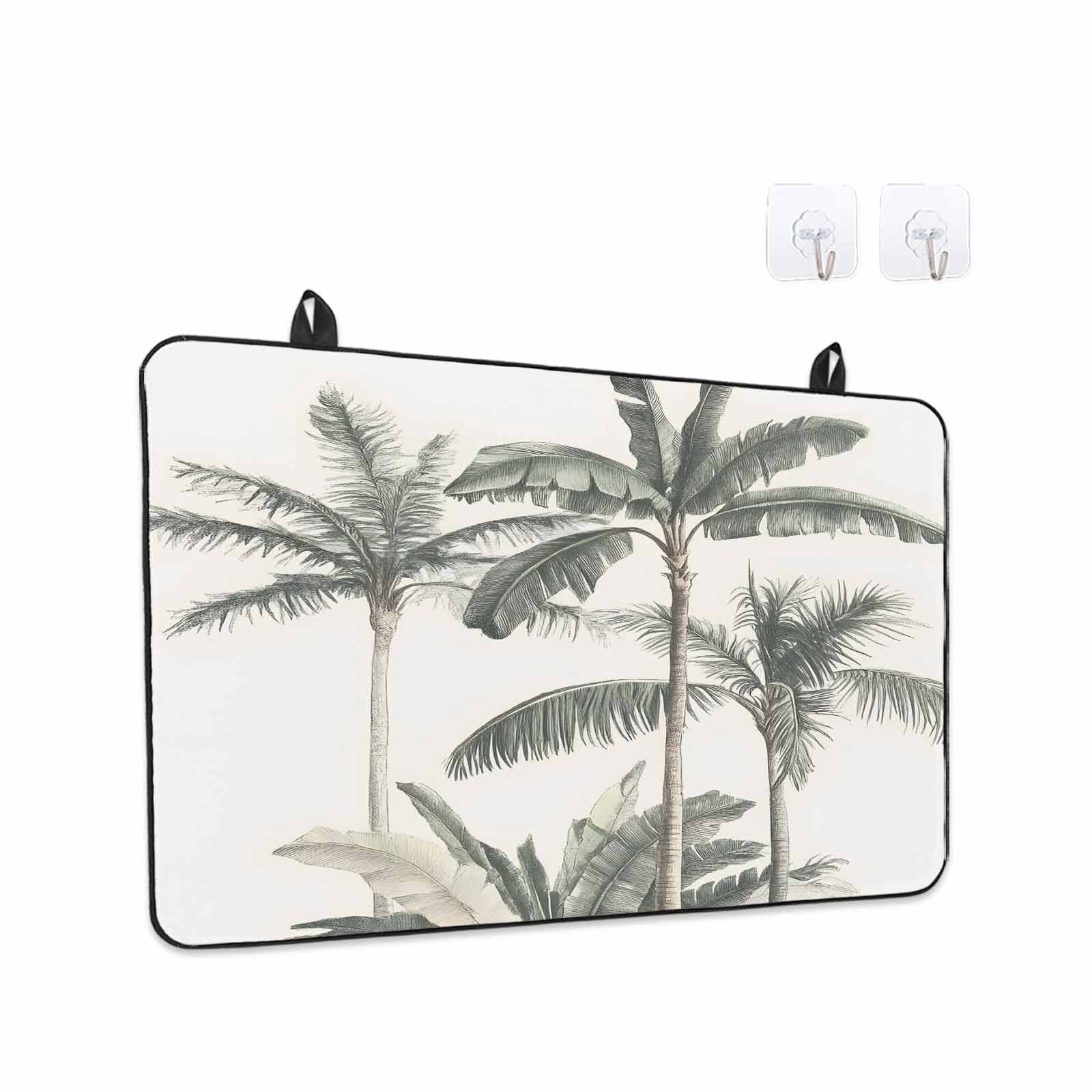 Tropical Palm Tree Stove Top Cover for Electric Stove, Heat-proof & Non Slip Glass Top Stove Cover Protector, Summer Beach Botanical Kitchen Flat Cooktop Rubber Mat 24x21 Inches