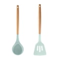 thumbnail image 1 of Juego de 2 utensilios de cocina antiadherentes con mango de madera, no tóxicos y sin BPA, 1 of 5