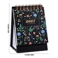thumbnail image 3 of 2027 Desk Calendar Small Standing 4.72inx2.99in Floral Cover Monthly Desktop Planner, Office Home Decor, Black, 3 of 6