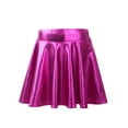 thumbnail image 2 of TSSOE Girls Shiny Metallic Flared A-Line Scooter Skirt with Hidden Shorts Dance Performance Costume Rose 8, 2 of 5