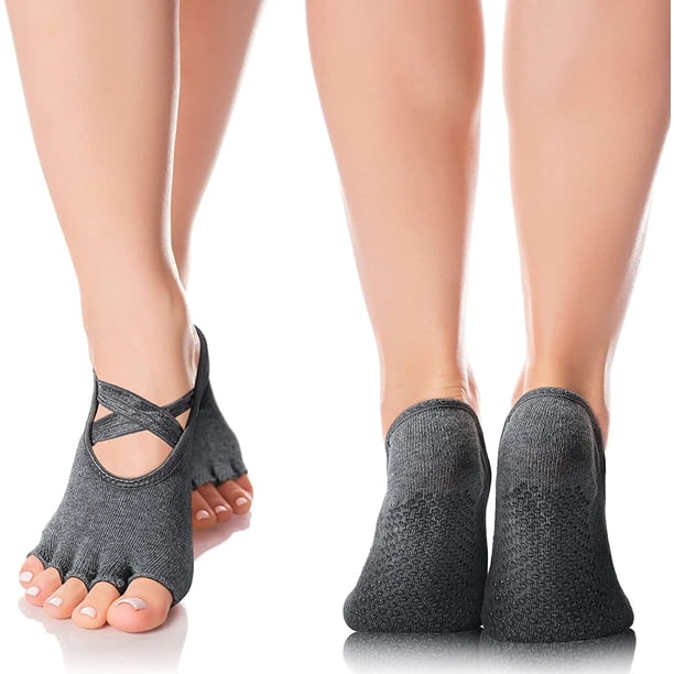 ropa de yoga 6 pares de calcetines antideslizantes para Yoga sin dedos, calcetines de Ballet para Pilates, calcetines de media punta, calcetines deportivos elásticos Multicolor para mujer Zhivalor CZYD-ZC129