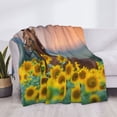 thumbnail image 3 of Yiaed Horse Sunflowers Print Blanket Throw Blanket Soft Cozy Flannel Blanket for Home Bed Sofa Couch Chair-50"x40", 3 of 6