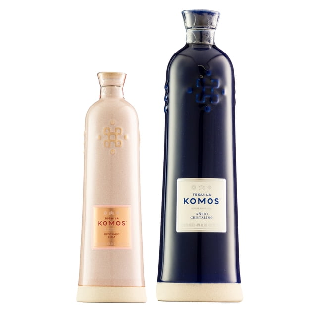 Duo Tequila Komos Añejo Cristalino 750 Ml Con Rep 375 Ml Tequila Añejo Cristalino