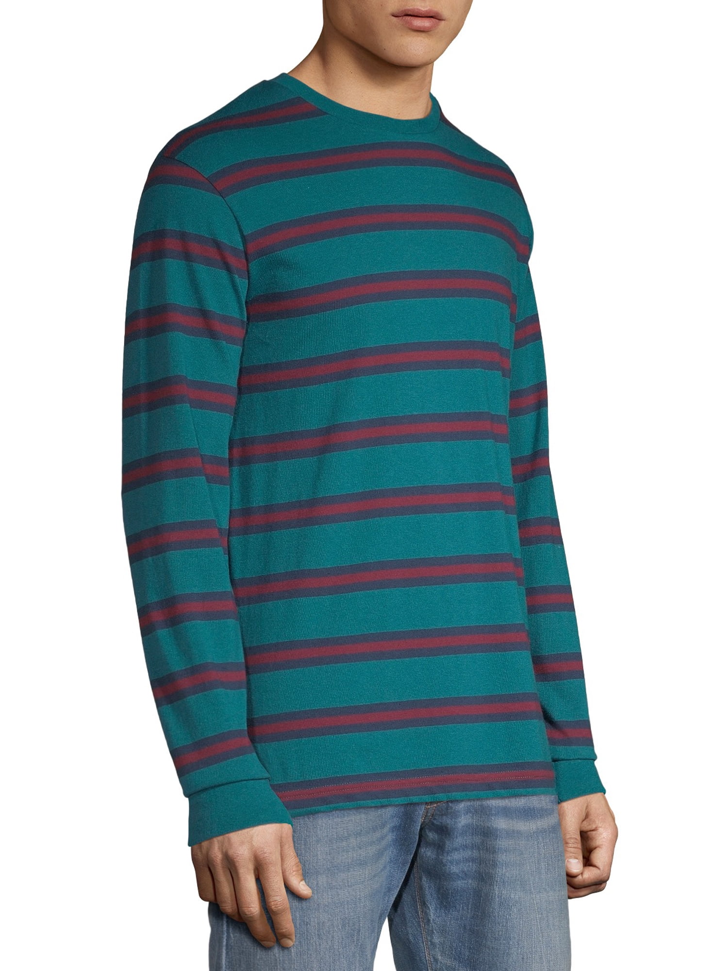 No Boundarie Men's and Big Men's Long Sleeve Stripe Tee - Walmart.com