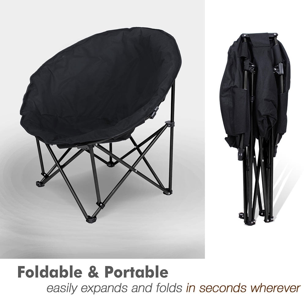 Yescom Portable Saucer Camping Chair Padded Foldable Outdoor Fishing