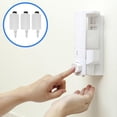 thumbnail image 3 of HAKIDZEL Bathroom Shower Dispensers Wall Mount Bottle Holder White Silicone Rubber 3 Set, 3 of 8