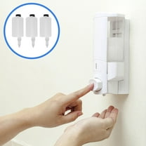 YSNOOWE 3Set Shampoo Wall Mount Holder White Round Wall-mounted for Kitchen Silicone Rubber