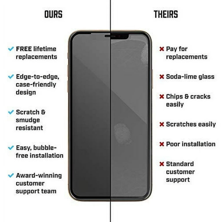 BodyGuardz - Pure 2 Edge Glass Screen Protector for iPhone 11 Pro Max,  Ultra-Thin Edge-to-Edge Tempered Glass Screen Protection - Case Friendly
