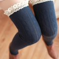 thumbnail image 5 of Medias altas hasta el muslo de punto trenzado de invierno para mujer con adornos de encaje con volantes y volantes Calcetines largos cálidos por encima de la rodilla de jacquard de, 5 of 5
