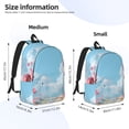 thumbnail image 3 of Honeii Cute Pink Mushrooms Print Canvas College Laptop Backpack, Durable Rucksack Travel Notebook Bag School Backpack Book Bag for Men Women-Small, 3 of 7