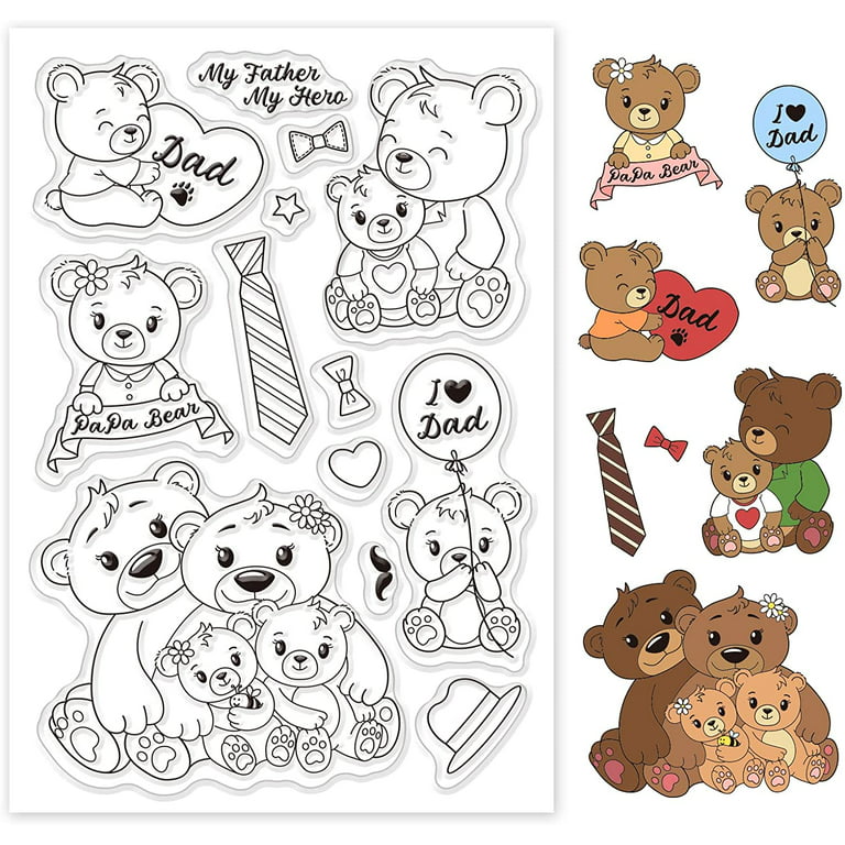 MaGuo Happy Birthday Stamps for Card Making Cupcakes Bear Clear Stamps DIY  Scrapbooking : : Home