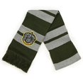 thumbnail image 1 of Culturefly Harry Potter House Premium Striped Scarf With Crest Patch, One Size (Green), 1 of 4