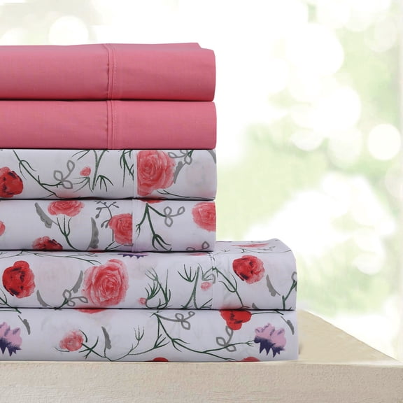 Beverly Hills 400 Thread Count Egyptian Quality Cotton Sheets Set - Breathable 6 Piece Full Sheet Set   2 BONUS Pillowcases (Full, Zoey)