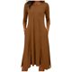 thumbnail image 1 of Vestido Largo de Manga Larga para las Mujeres Color Sólido Camisa de Noche de Ternera, Suelto Vestido de Sueño Casual para el Salón de Casa, 1 of 5
