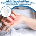 thumbnail image 3 of HXRH 12 Pairs Cotton Fingerless Moisturizing Gloves Breathable Night Glove Uv Sun Protection Gloves for Driving One Size Fits Most Eczema Gloves for Adult (White), 3 of 4