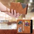 thumbnail image 5 of Wallet Case For iPhone 17 Pro Max, Premium PU Leather Flip Folio Cover RFID Blocking with 9 Card Slots, Zipper Purse Pocket, Hands-Free Kickstand, Magnetic Closure with Wrist Strap,Brown, 5 of 8