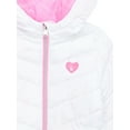thumbnail image 3 of Pink Platinum Girls Solid Quilted Puffer Coat with Hood, Sizes 4-16, 3 of 3