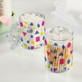 thumbnail image 2 of Yayeee 2 Pack Qtip Holder Bathroom Cotton Swab Canister with Lid Clear Dispenser Set, Yellow Retro Round, 2 of 6