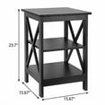 thumbnail image 2 of CZMJY 24 Inch End Table with Storage Shelf – X-Design Sophistication Merging with Sofa Side Table Function for Stylish Home Decor, Black, 2 of 10