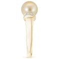 thumbnail image 3 of Angara Golden South Sea Cultured Pearl Collar Ring with Diamonds in 14K Yellow Gold for Women | June Birthstone Jewelry for Her, 3 of 8