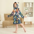 thumbnail image 4 of FORMRS Niños Bathrobe Unisex Hooded Robe Soft Plush Pajamas Sleepwear, Size 2-3T, Simple Floral, 4 of 7