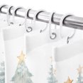thumbnail image 4 of Small Stall Shower Curtain 36x72 Inch Narrow Half Size Green Christmas Tree Bath Curtains Bathroom Decor, Xmas Yellow Star Snowflake Forest Waterproof Fabric Shower Curtain Set with Hooks 36 Inch, 4 of 8