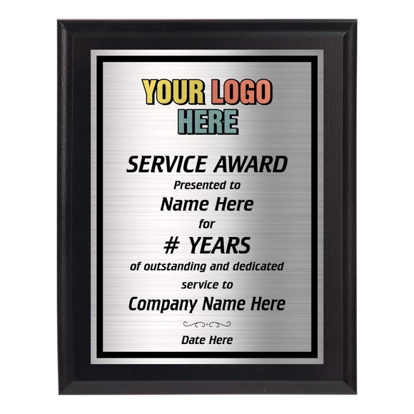 Awards4U Years of Service Award for Work Anniversary - Personalized Plaque Gift for Men or Women - Add Your Logo Custom - 8x10 - Personalize Now!
