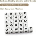 thumbnail image 3 of 1 set 20 Pcs White Cube Letter G Silicone Beads 12x12x12mm Square Dice Alphabet Beads with 2mm Hole Spacer Loose Letter Beads for Bracelet Necklace Jewelry Making(Letter G), 3 of 8