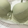 thumbnail image 5 of MGDXOX Womens Lace Bras Push Up Bra with Underwire Full Coverage Padded Balconette Comfort Everyday Bra Lingeries Green 38, 5 of 5