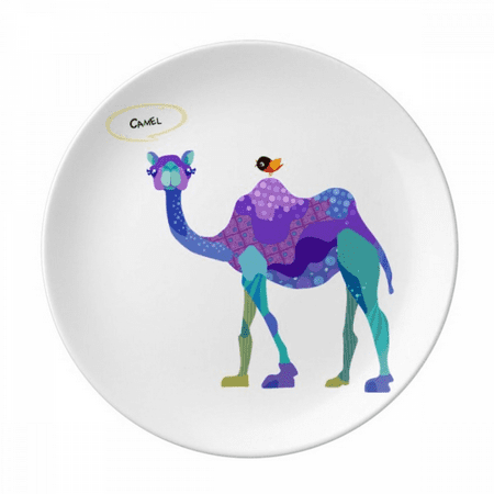 

Camel Purple Bird Blue Cartoon Blue Plate Decorative Porcelain Salver Tableware Dinner Dish
